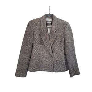 Earl Rutenberg Vintage Tweed Hand Woven Silk Neutral Lined Blazer, Women's XS